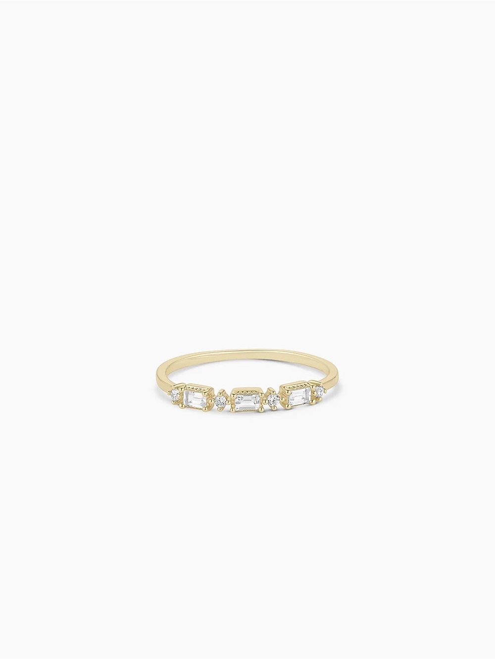 Gorjana 14K Baguette White Topaz and Diamond Ring
